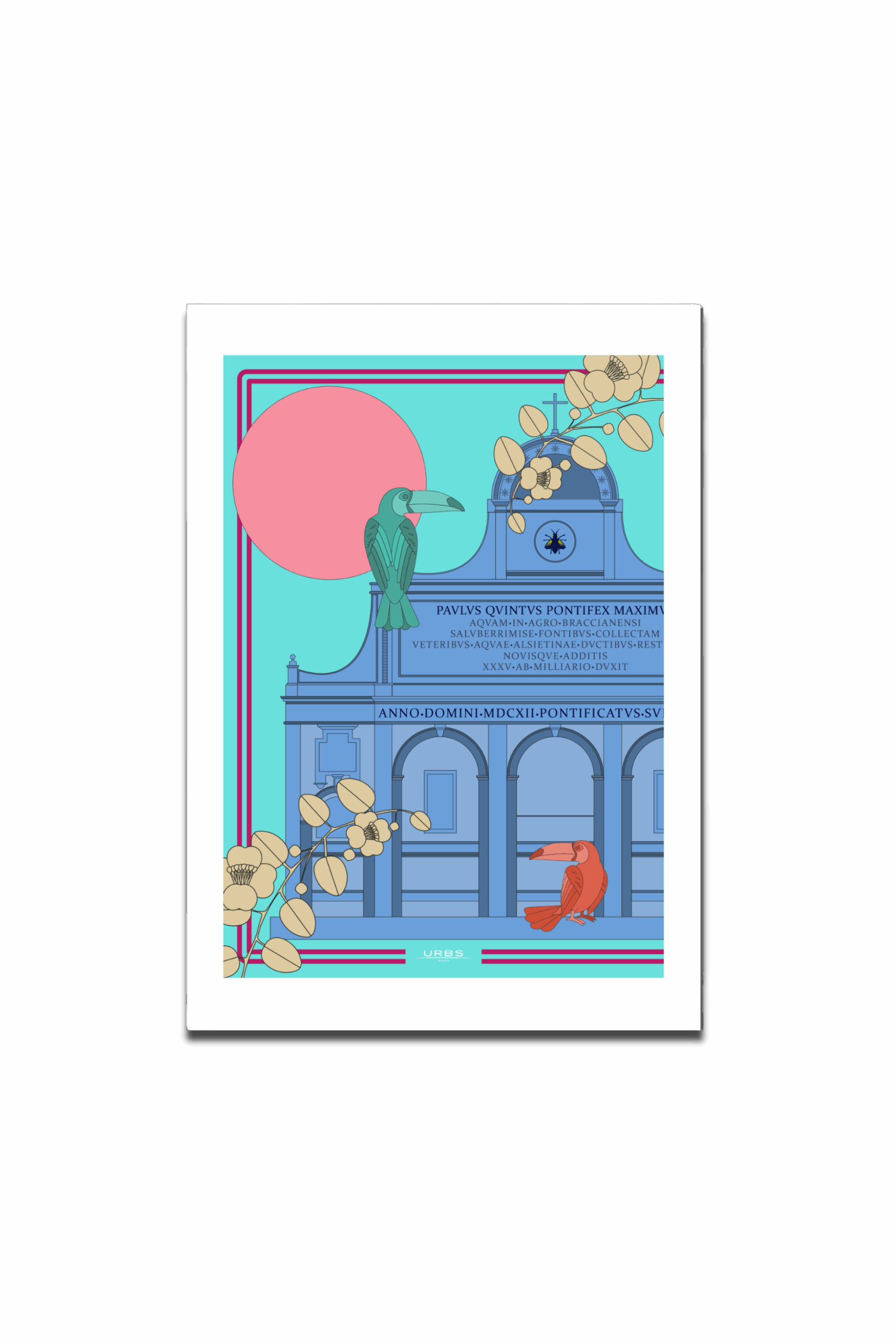 Immagine stilizzata del Fontanone del Gianicolo con dettagli artistici